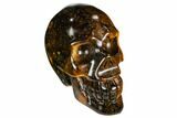 Polished Tiger's Eye Skull - Crystal Skull #111807-2